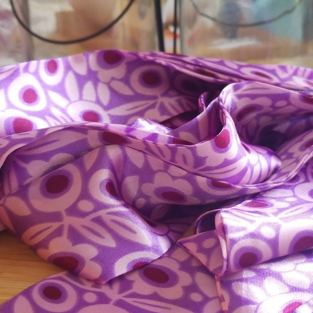 2  Polyester Purple Hair Scarves